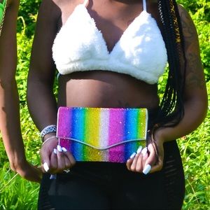 Neon multi-colored clutch